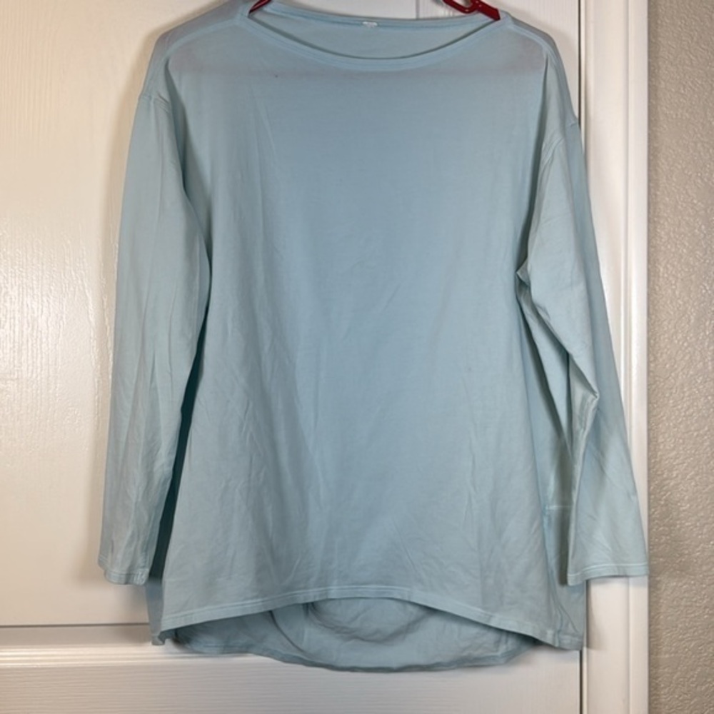 Lululemon Light Blue Oversized High Low Long Sleeve Shirt Size Med #5780